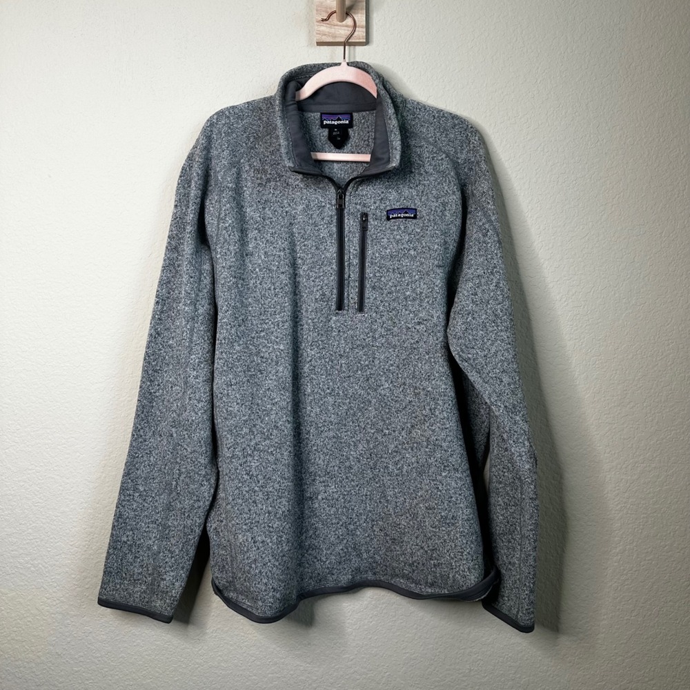 Patagonia Better Sweater Mens XL Grey Heather 1/4 Zip Fleece Pullover Jacket